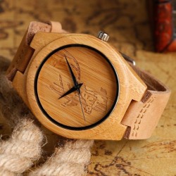 Montre Bois Homme avec bracelet cuir - Melvin