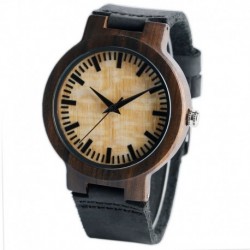 Montre Bois Homme avec bracelet cuir - Alfred