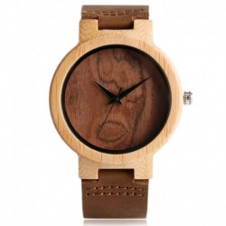 Montre Bois Homme avec bracelet cuir - Jesus