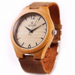 Montre Bois Homme avec bracelet cuir - Steven