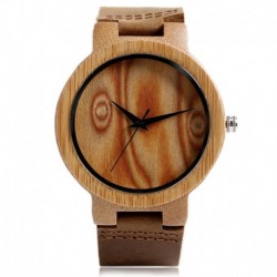 Montre Bois Homme avec bracelet cuir - Calvin