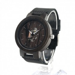 Montre Bois Homme avec bracelet cuir - Greg