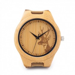 Montre Bois Homme avec bracelet cuir - Corey