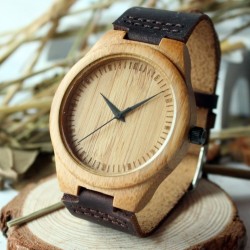 Montre Bois Homme avec bracelet cuir - Glen