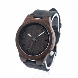 Montre Bois Homme avec bracelet cuir - Angel