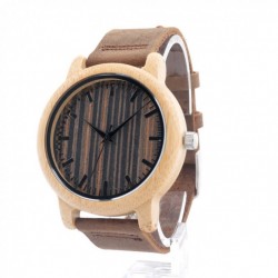 Montre Bois Homme avec bracelet cuir - Rafael