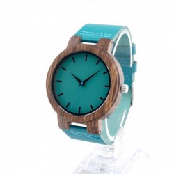 Montre Bois Homme avec bracelet cuir - Leslie