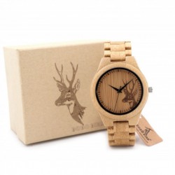 Montre Bois Homme avec bracelet bambou - Arnold