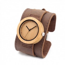 Montre Bois Homme avec bracelet cuir - Claude