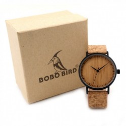 Montre Bois Homme avec bracelet cuir - Nelson