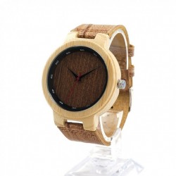 Montre Bois Homme avec bracelet cuir - Perry