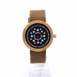 Montre Bois Homme avec bracelet cuir - Kirk