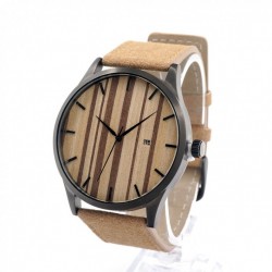 Montre Bois Homme avec bracelet cuir - Tracy