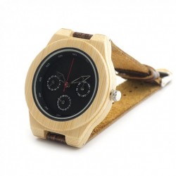 Montre Bois Homme avec bracelet cuir - Terrance