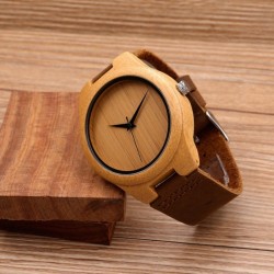 Montre Bois Homme avec bracelet cuir - Rene