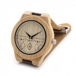 Montre Bois Homme avec bracelet cuir - Alejandro