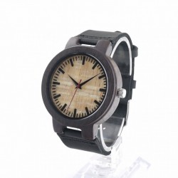 Montre Bois Homme avec bracelet cuir - Evan