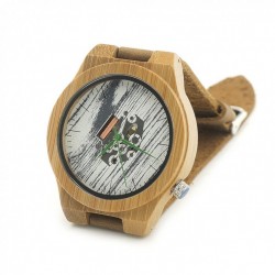 Montre Bois Homme avec bracelet cuir - Oliver