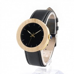 Montre Bois Homme avec bracelet cuir - Matt