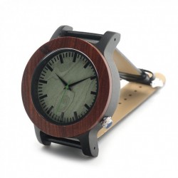 Montre Bois Homme avec bracelet cuir - Rex