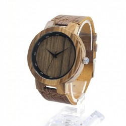 Montre Bois Homme avec bracelet cuir - Cameron