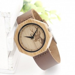 Montre Bois Femme avec bracelet cuir - Frances