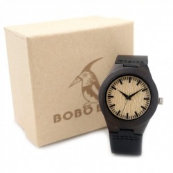 Montre Bois Femme avec bracelet cuir - Ann