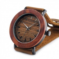 Montre Bois Homme avec bracelet cuir - Damon