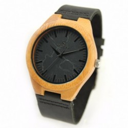 Montre Bois Homme avec bracelet cuir - Steve