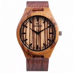 Montre Bois Homme avec bracelet cuir - Carlos