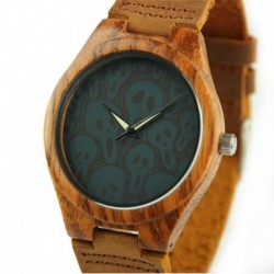 Montre Bois Homme avec bracelet cuir - Shawn