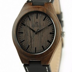 Montre Bois Homme avec bracelet cuir - Christopher