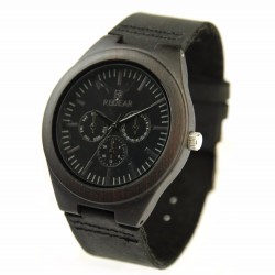 Montre Bois Homme avec bracelet cuir - Nicholas