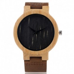 Montre Bois Homme avec bracelet cuir - Manuel