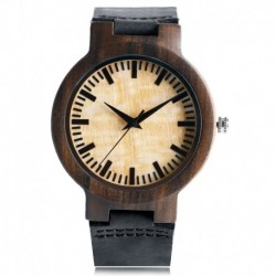 Montre Bois Homme avec bracelet cuir - Glenn