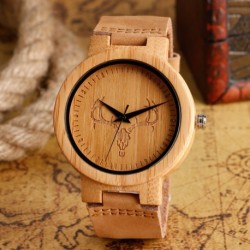 Montre Bois Homme avec bracelet cuir - Jeffery