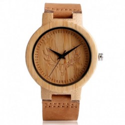 Montre Bois Homme avec bracelet cuir - Jacob